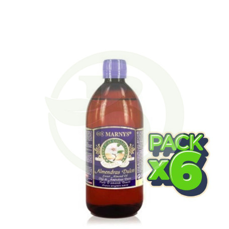 Pack 6x Aceite Puro de Almendras Dulces 1000Ml. Marnys