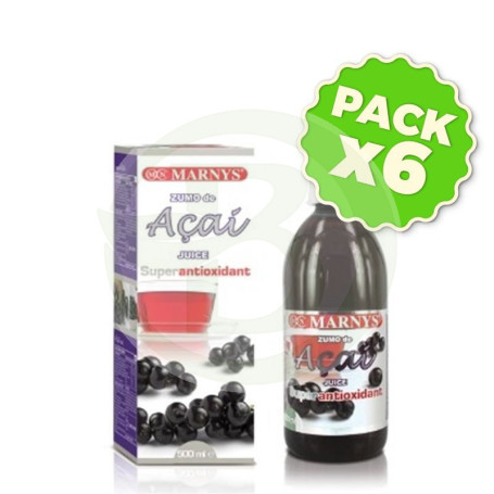 Pack 6x Zumo de Acai 500Ml. Marnys