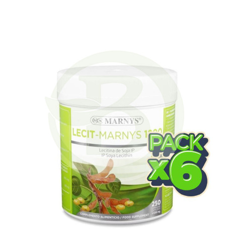 Pack 6x Lecit 250 Cápsulas Marnys