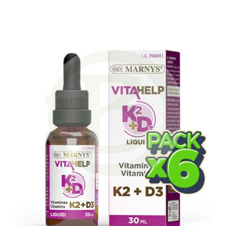 Pack 6x Vitahelp K2 con D3 30Ml Marnys
