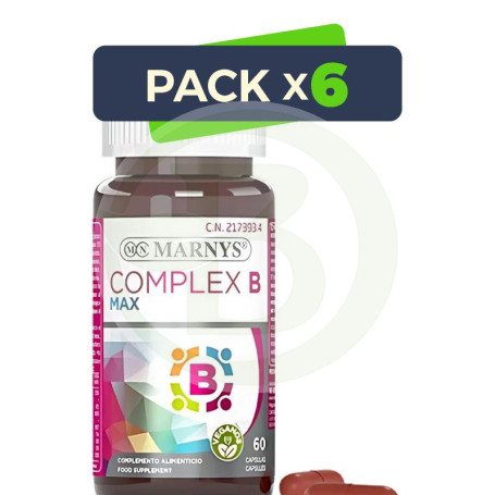 Pack 6x Complex B Max 60 Cápsulas Marnys