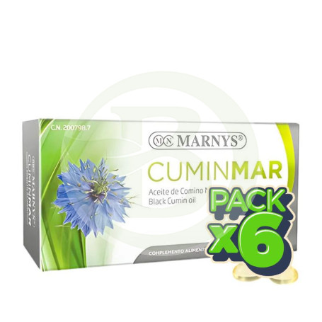 Pack 6x Cuminmar (Aceite De Comino Negro) 60 Cápsulas Marnys