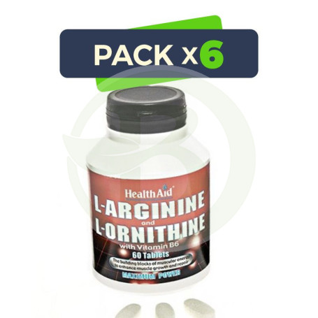 Pack 6x L-Arginina y L-Ornitina Health Aid