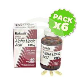 Pack 6x Ácido Alfa Lipoico 250Mg. Health Aid