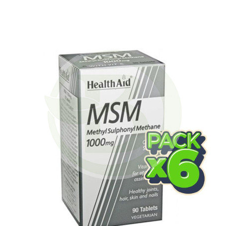 Pack 6x MSM (Metilsulfonilmetano) 1000Mg. Health Aid