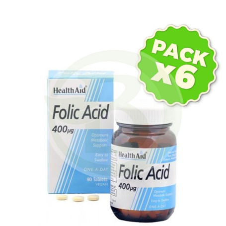 Pack 6x Ácido Fólico Health Aid