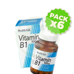 Pack 6x Vitamina B1 (Tiamina) 100Mg. Health Aid