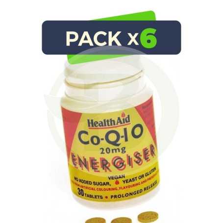 Pack 6x Co Q-10 20Mg. Liberación Prolongada Health Aid