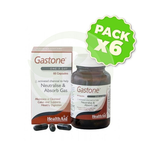 Pack 6x Gastone (Carbón Puro Activado) Health Aid