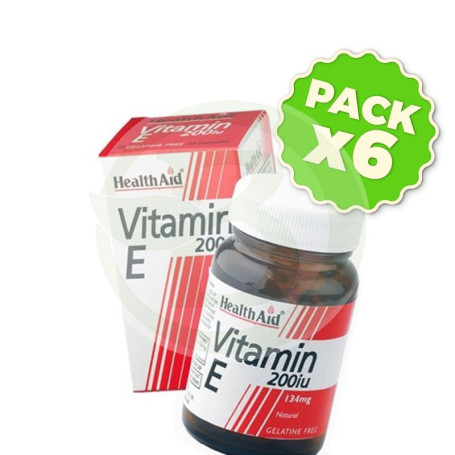 Pack 6x Vitamina E Natural 200UI Health Aid