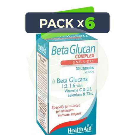 Pack 6x Betaglucan Complex 30 Cápsulas Health Aid