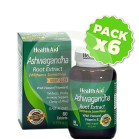 Pack 6x Ashwagandha 60 Comprimidos (Withania Somnifera) Health Aid