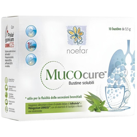 Mucocure (Fluidificante) 10 Bolsitas Solubles Noefar