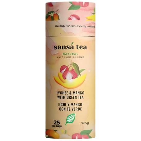 Infusión De Té Verde con Lichi y Mango 25 Filtros Maya Organic