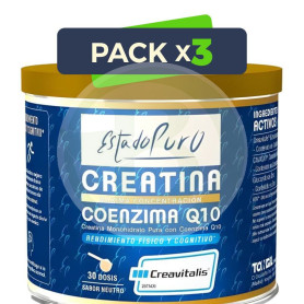 Pack 3x Creatina Monohidrato con Coenzima Q10 Estado Puro