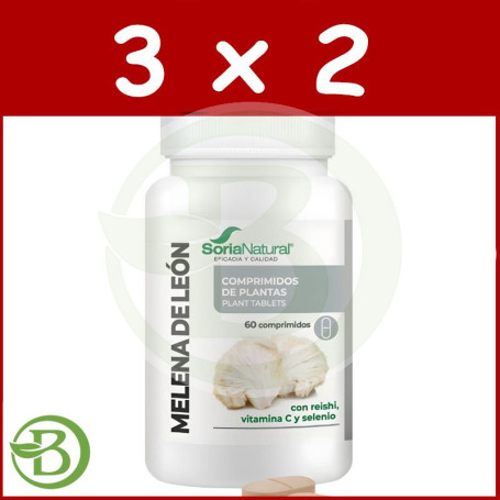 Pack 3x2 Melena de León 60 comprimidos Soria Natural