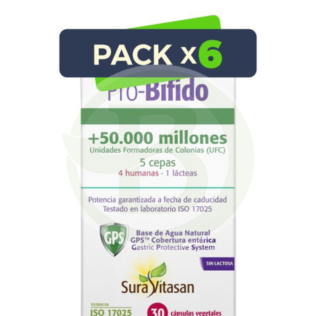 Pack 6x Pro-Bifido 30 Cápsulas Sura Vitasan