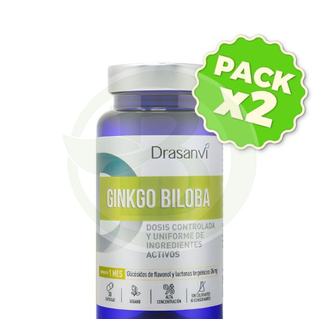 Pack 2x Ginkgo Biloba 30 Cápsulas Vegetales Drasanvi