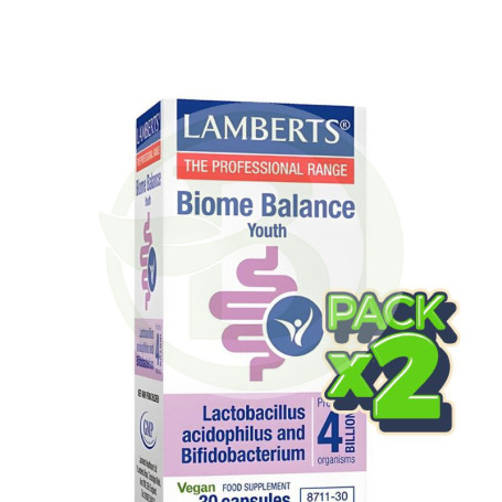 Pack 2x Biome Balance Youth (Juventud) 30 Cápsulas Lamberts