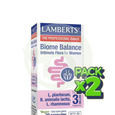 Pack 2x Biome Balance Intimate Flora For Women 30 Cápsulas Lamberts