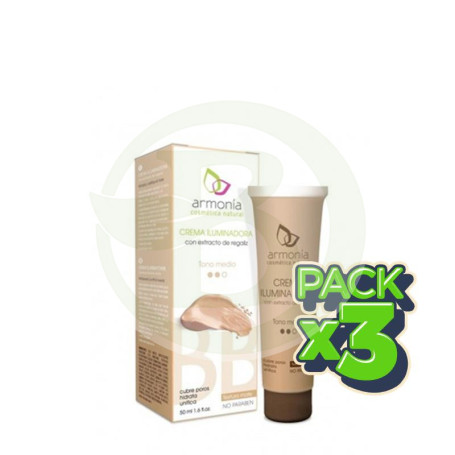 Pack 3x Crema Iluminadora Tono Medio 50Ml. Armonia