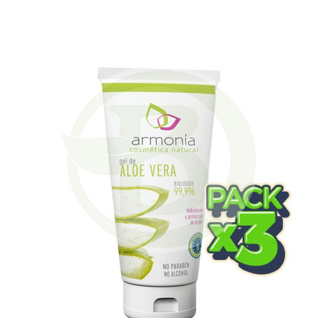 Pack 3x Gel de Aloe Vera BIO 99,9% 200Ml. Armonia