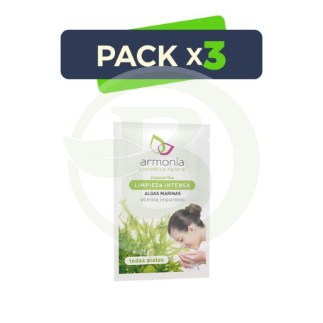 Pack 3x Mascarilla Facial de Algas Marinas Monodosis Armonía