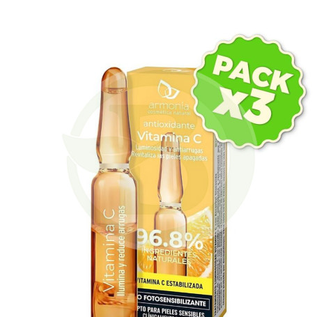 Pack 3x Ampollas Faciales Monodosis Vitamina C Antioxidante Armonia