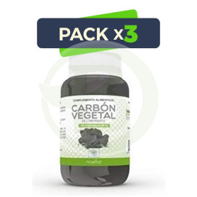 Pack 3x Carbon Vegetal 100 Comprimidos Noefar
