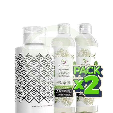 Pack 2x Pack 2Uds Agua Micelar Sauco Bio + Botella De Vidrio Armonia