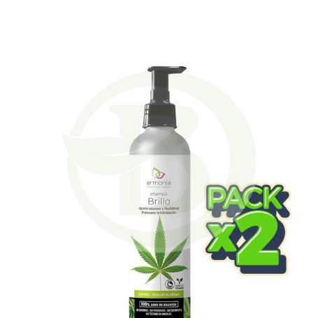 Pack 2x Champu Brillo con Semillas De Cañamo 250 Ml Armonia