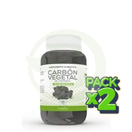 Pack 2x Carbon Vegetal 100 Comprimidos Noefar