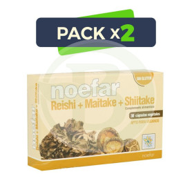 Pack 2x Reishi-Maitake-Shitake 30 Cápsulas Noefar
