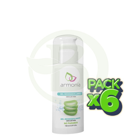 Pack 6x Gel Desmaquillador Aloe Vera 150Ml. Armonia