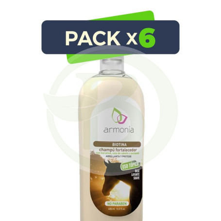 Pack 6x Champú Biotina Fortalecedor 400Ml. Armonia