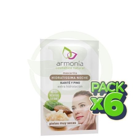 Pack 6x Mascarilla Hidratadísima Noche 10Gr. Armonía