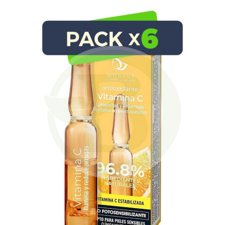 Pack 6x Ampollas Faciales Monodosis Vitamina C Antioxidante Armonia