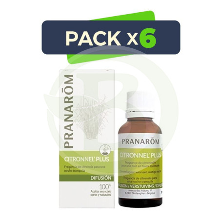 Pack 6x Mezcla para Difusor Citronnel Plus 30Ml. Pranarom