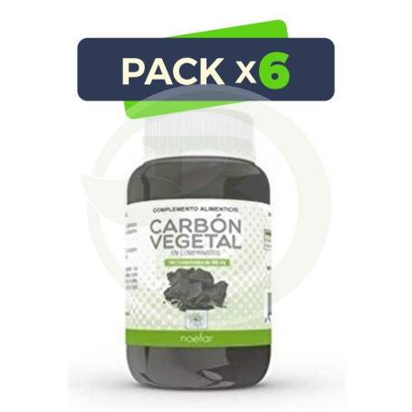 Pack 6x Carbon Vegetal 100 Comprimidos Noefar
