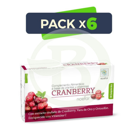 Pack 6x Cranberry 30 Comprimidos Noefar