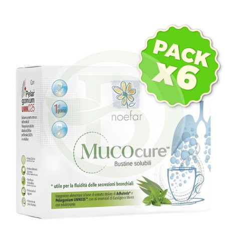 Pack 6x Mucocure (Fluidificante) 10 Bolsitas Solubles Noefar