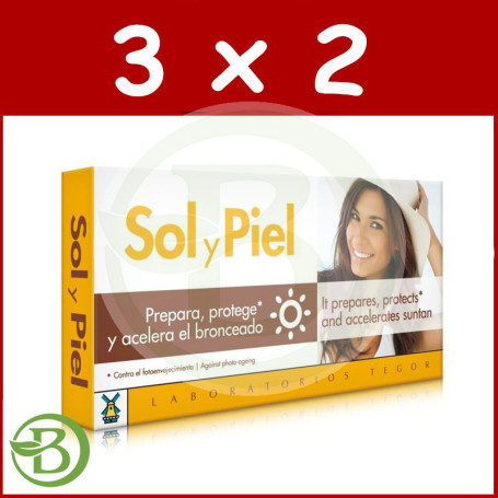 Pack 3x2 Sol y Piel 40 Cápsulas Tegor