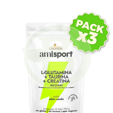 Pack 3x L-Glutamina+Taurina+Creatina Amlsport 590G Ana María Lajusticia