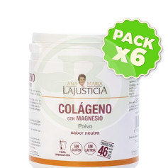 Pack 6x Colágeno con Magnesio Sabor Neutro 350G Ana María Lajusticia