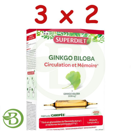 Pack 3x2 Ginkgofit Bio 20 Ampollas Superdiet
