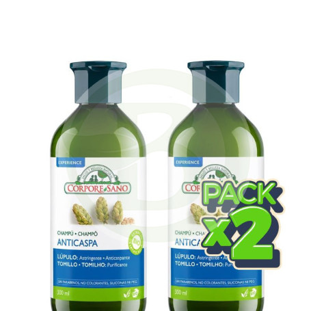 Pack 2x Champú Anticaspa 300+300Ml Corpore Sano
