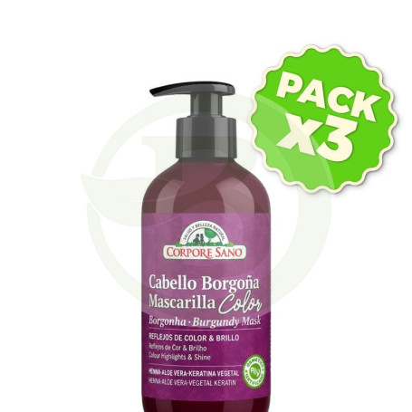 Pack 3x Mascarilla para Cabello Borgoña 280Ml Corpore Sano