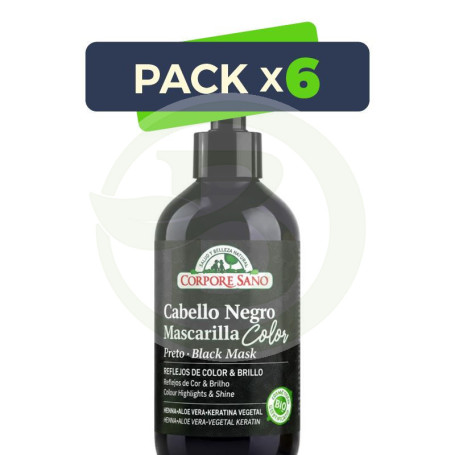 Pack 6x Mascarilla para Cabello Negro 280Ml Corpore Sano