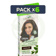 Pack 6x Crema Colorante a la Henna Color Chocolate 80Ml Corpore Sano