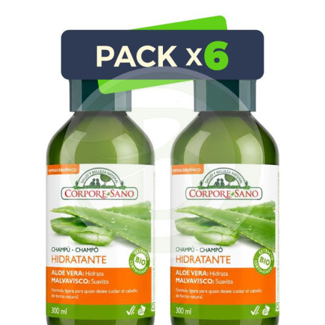 Pack 6x Champú Hidratante 300+300Ml Corpore Sano